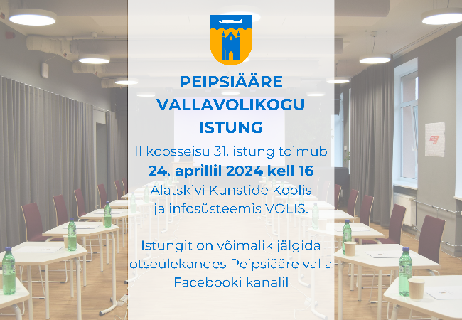 Peipsiääre Vallavolikogu II koosseisu 31. istung toimub 24.04.2024 kell 16.00.png