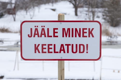 Piiriveekogude jääle minek on keelatud.jpg